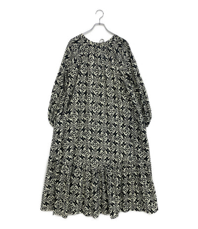 Sara mallika 長袖ワンピース 幾何学総柄 ラメ糸 020451SG3 レディース SIZE M サラ マリカ