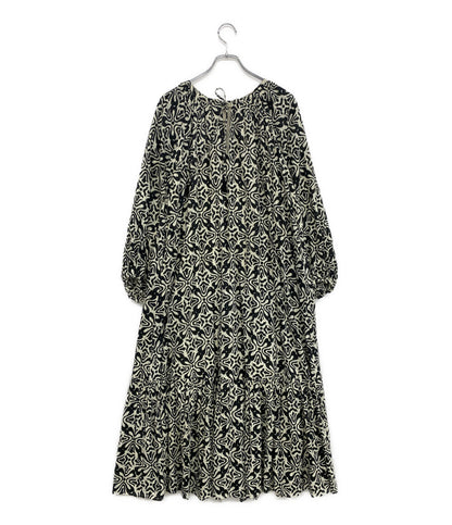 Sara mallika 長袖ワンピース 幾何学総柄 ラメ糸 020451SG3 レディース SIZE M サラ マリカ