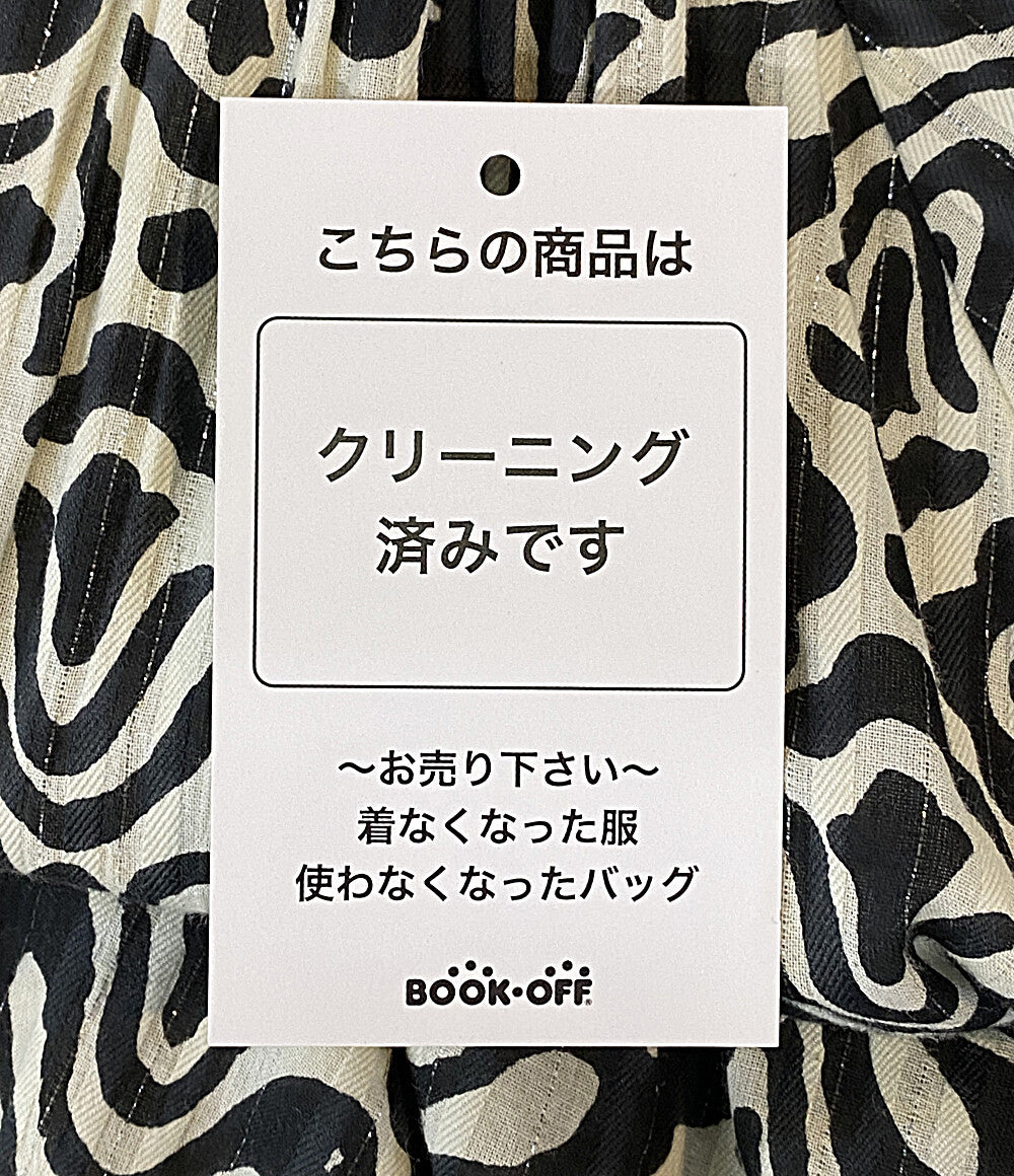 Sara mallika 長袖ワンピース 幾何学総柄 ラメ糸 020451SG3 レディース SIZE M サラ マリカ