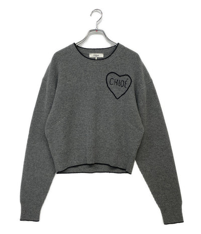 Chloe 長袖ニット ハートアップリケ CH26SMP レディース SIZE L クロエ
