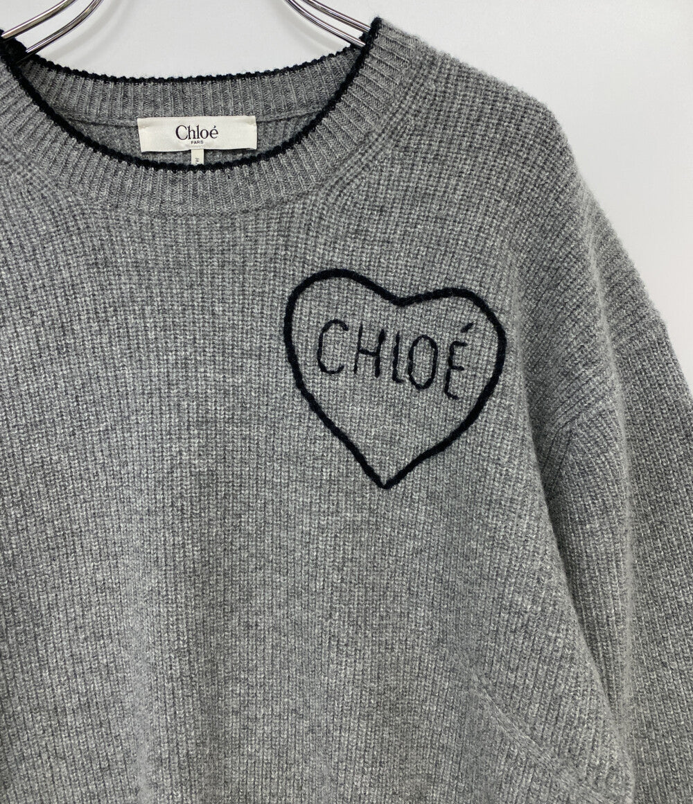 Chloe 長袖ニット ハートアップリケ CH26SMP レディース SIZE L クロエ