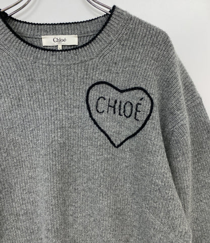 Chloe 長袖ニット ハートアップリケ CH26SMP レディース SIZE L クロエ