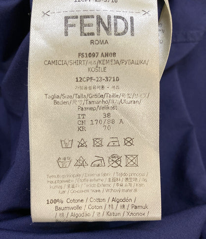 FENDI ZIPポケットコットンシャツ 12cpf-23-3710 メンズ SIZE 38 フェンディ