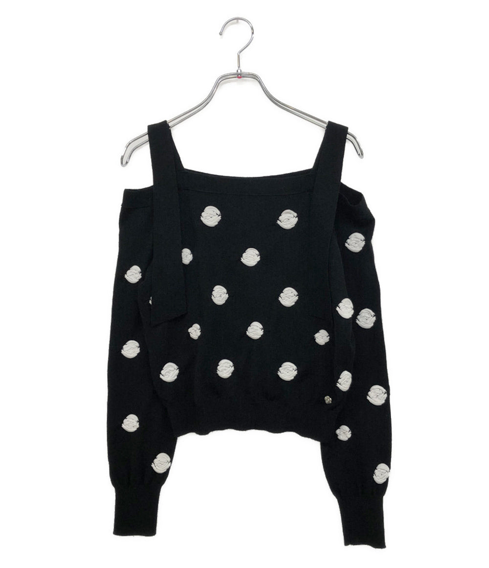 CHANEL リボンショルダー ニット P76049K10978 レディース SIZE 34 シャネル