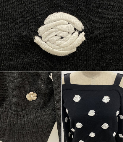 CHANEL リボンショルダー ニット P76049K10978 レディース SIZE 34 シャネル