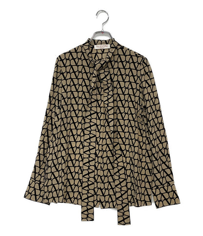 VALENTINO ボウタイブラウス Vロゴ シルク レディース SIZE 36 ヴァレンチノ