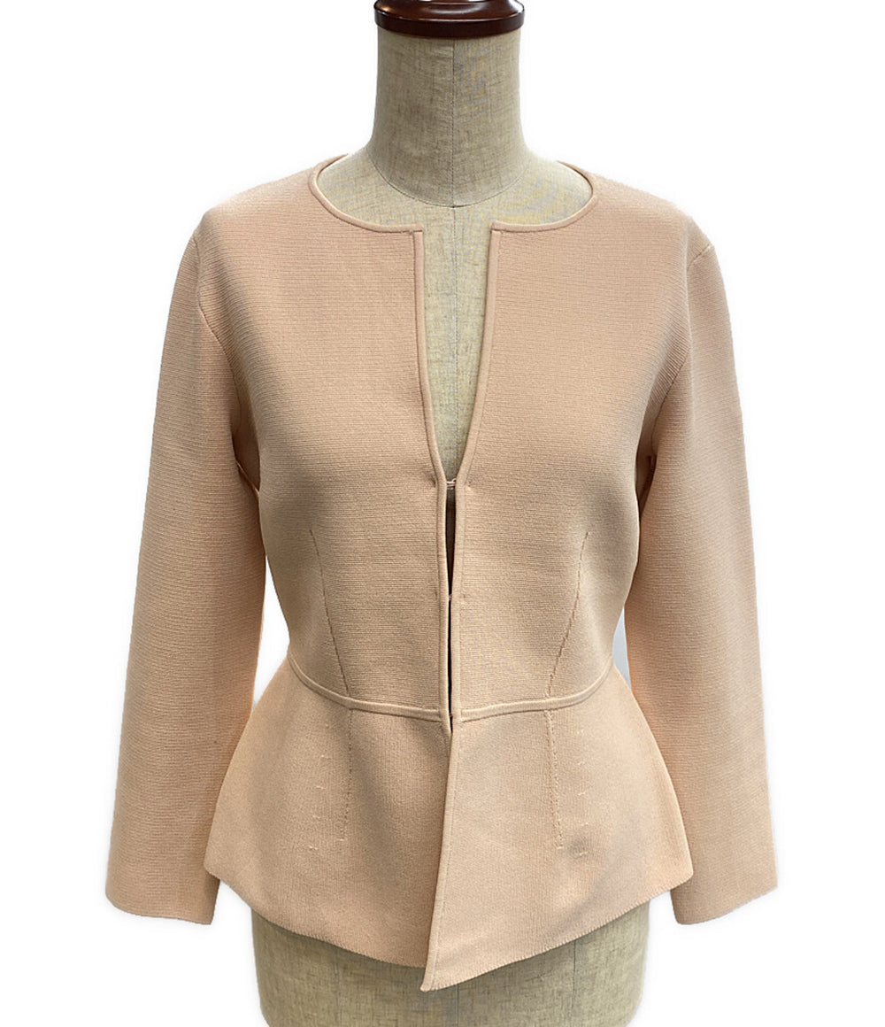 LK Bennett エルケーベネット ノーカラージャケット ニットジャケット ピンク レディース SIZE S