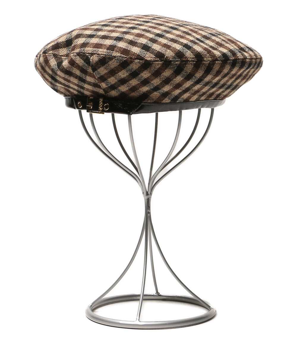 GANNI ベレー帽 Checked Wool Mix Beret 25SS A6669 レディース ガニー