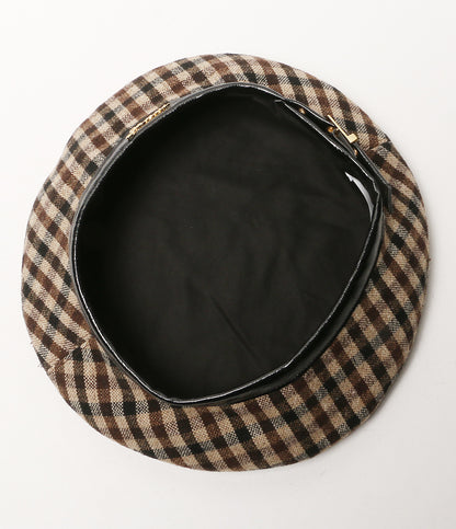 GANNI ベレー帽 Checked Wool Mix Beret 25SS A6669 レディース ガニー