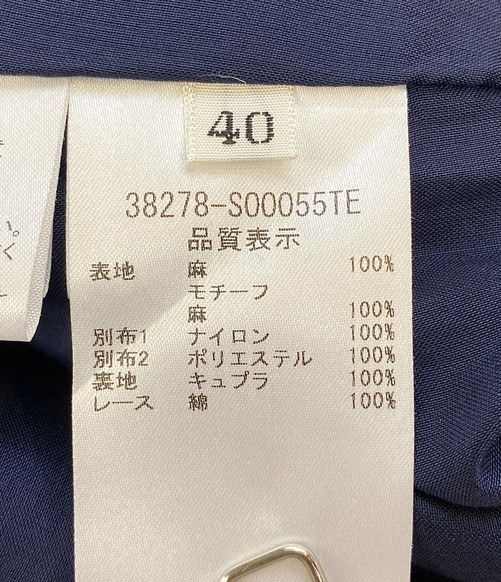 foxey ノースリーブワンピース 38278 ドレス ソレイユ リネン レディース SIZE 40 フォクシー