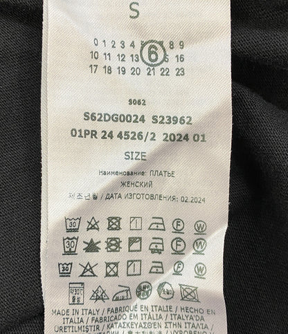 MAISON MARGIELA Vネックワンピース 半袖 S62DG0024 ブラック レディース SIZE S メゾンマルジェラ