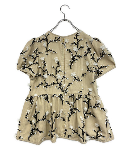 seven ten by Miho Kawahito セブンテン バイミホカワヒト ツイード刺繍トップス チュール フラワー ブラウス 6S119 レディース SIZE S