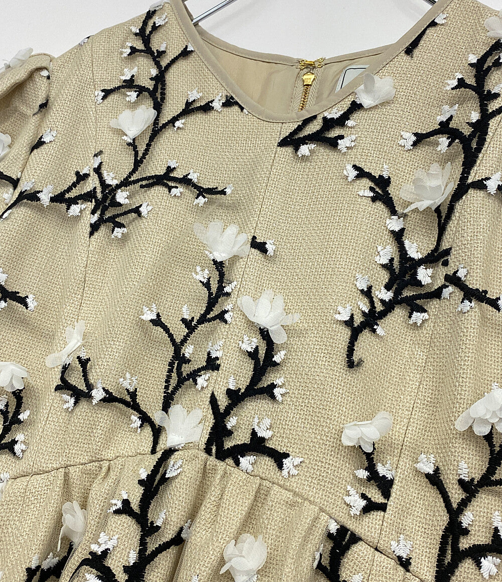 セブンテンバイミホカワヒト ツイード刺繍トップス チュール フラワー seven ten by Miho Kawahito セブンテン バイミホカワヒト ツイード