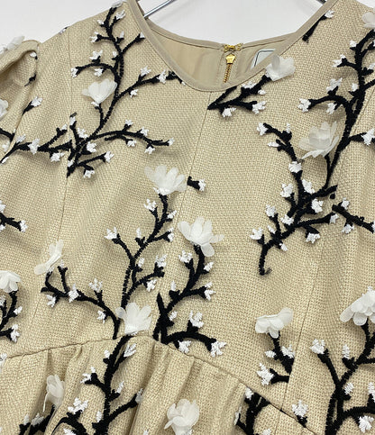 seven ten by Miho Kawahito セブンテン バイミホカワヒト ツイード刺繍トップス チュール フラワー ブラウス 6S119 レディース SIZE S