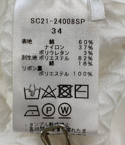 yori shirocon ヨリ シロコン ハートフクレカフスリボンブラウス SC21-24008SP レディース SIZE 34