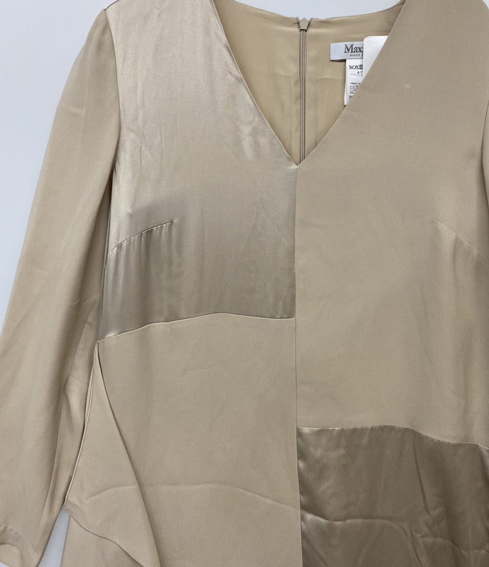 MAX MARA Vネック ワンピース 切替 レディース SIZE 38 マックスマーラ