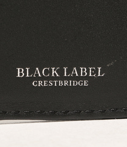 美品 BLACK LABEL CRESTBRIDGE 二つ折り財布 ブラック メタルプレート レディース ブラックレーベルクレストブリッジ