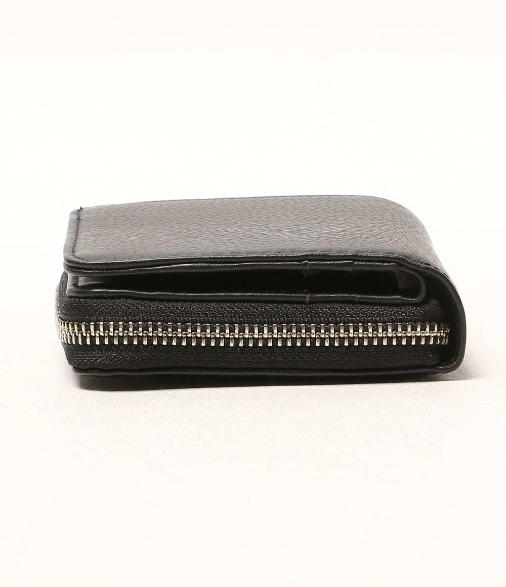 美品 BLACK LABEL CRESTBRIDGE 二つ折り財布 ブラック メタルプレート レディース ブラックレーベルクレストブリッジ