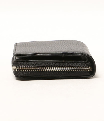 美品 BLACK LABEL CRESTBRIDGE 二つ折り財布 ブラック メタルプレート レディース ブラックレーベルクレストブリッジ
