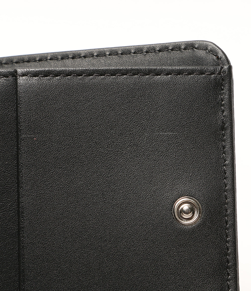 美品 BLACK LABEL CRESTBRIDGE 二つ折り財布 ブラック メタルプレート レディース ブラックレーベルクレストブリッジ