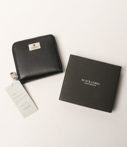 美品 BLACK LABEL CRESTBRIDGE 二つ折り財布 ブラック メタルプレート レディース ブラックレーベルクレストブリッジ