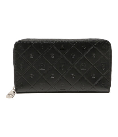 美品 BLACK LABEL CRESTBRIDGE 長財布 型押し ブラック メンズ ブラックレーベルクレストブリッジ