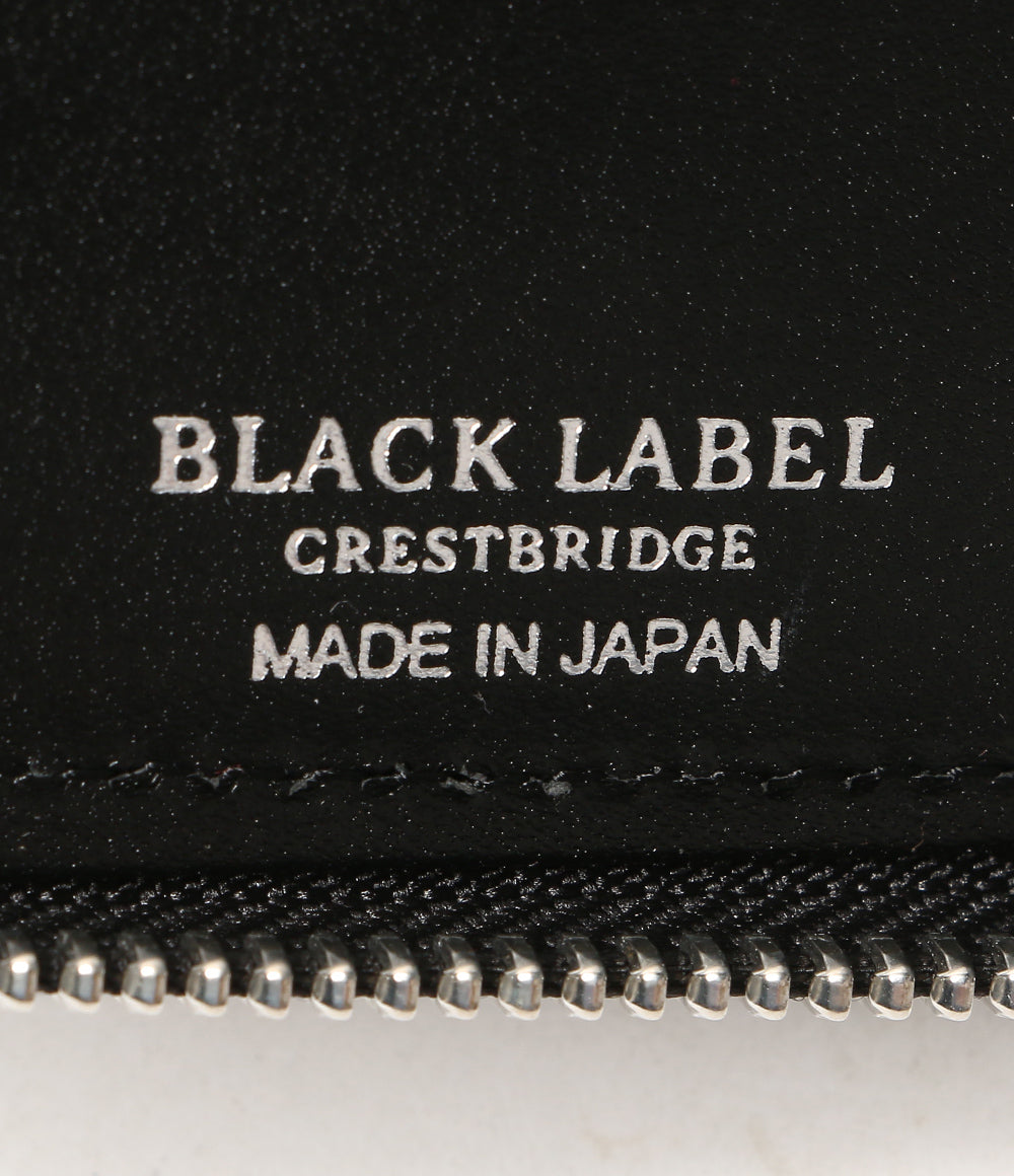 美品 BLACK LABEL CRESTBRIDGE 長財布 型押し ブラック メンズ ブラックレーベルクレストブリッジ