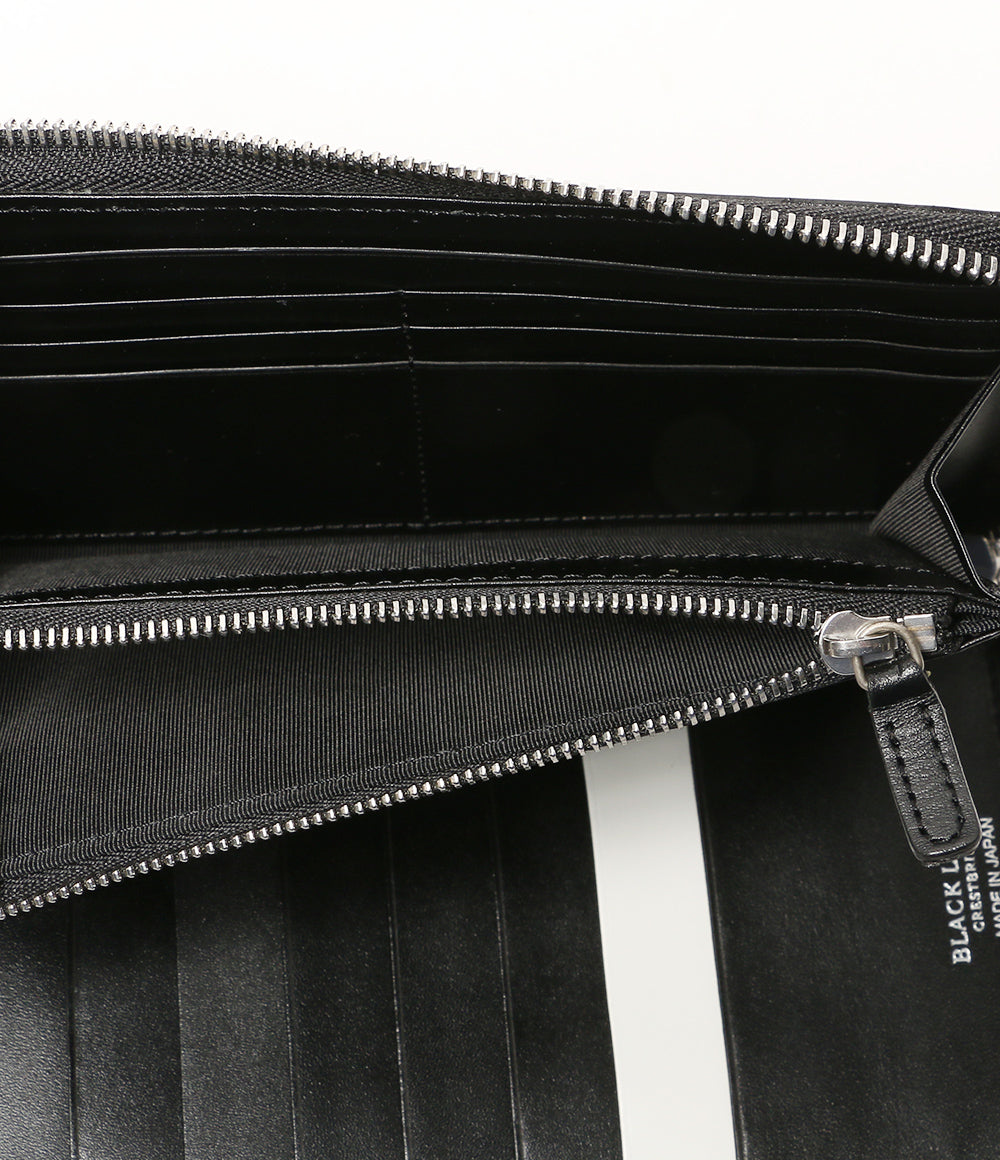 美品 BLACK LABEL CRESTBRIDGE 長財布 型押し ブラック メンズ ブラックレーベルクレストブリッジ