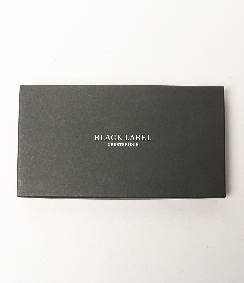 美品 BLACK LABEL CRESTBRIDGE 長財布 型押し ブラック メンズ ブラックレーベルクレストブリッジ