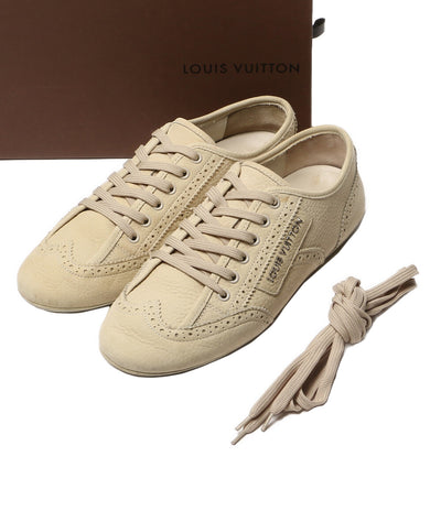 LOUIS VUITTON スニーカー ウィングチップ ソフトレザー ベージュ系 G0-0131 レディース SIZE 38 ルイ・ヴィトン