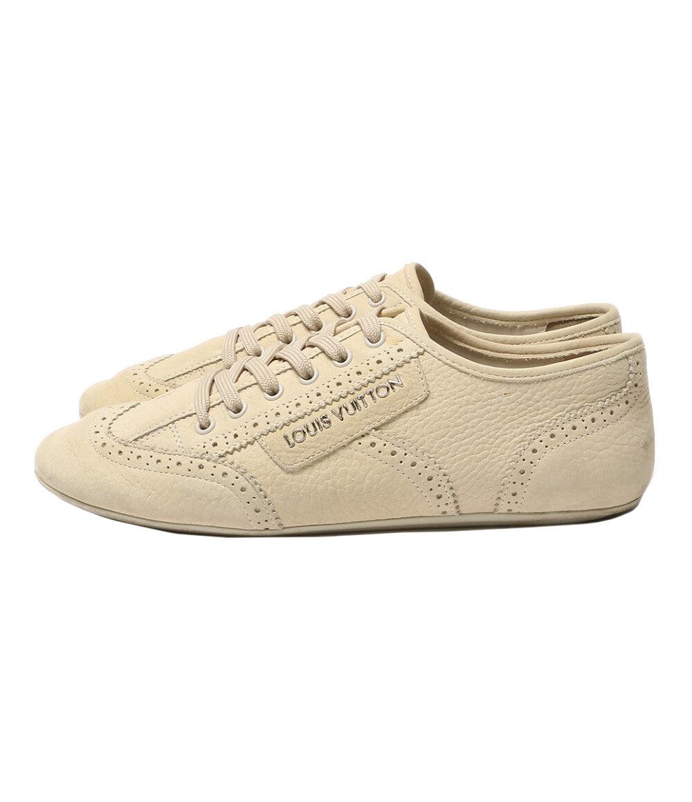 LOUIS VUITTON スニーカー ウィングチップ ソフトレザー ベージュ系 G0-0131 レディース SIZE 38 ルイ・ヴィトン