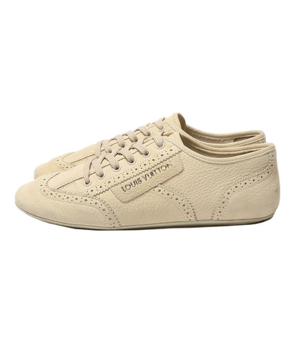 LOUIS VUITTON スニーカー ウィングチップ ソフトレザー ベージュ系 G0-0131 レディース SIZE 38 ルイ・ヴィトン
