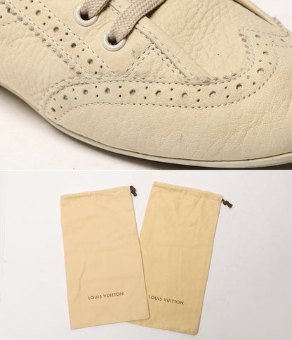 LOUIS VUITTON スニーカー ウィングチップ ソフトレザー ベージュ系 G0-0131 レディース SIZE 38 ルイ・ヴィトン