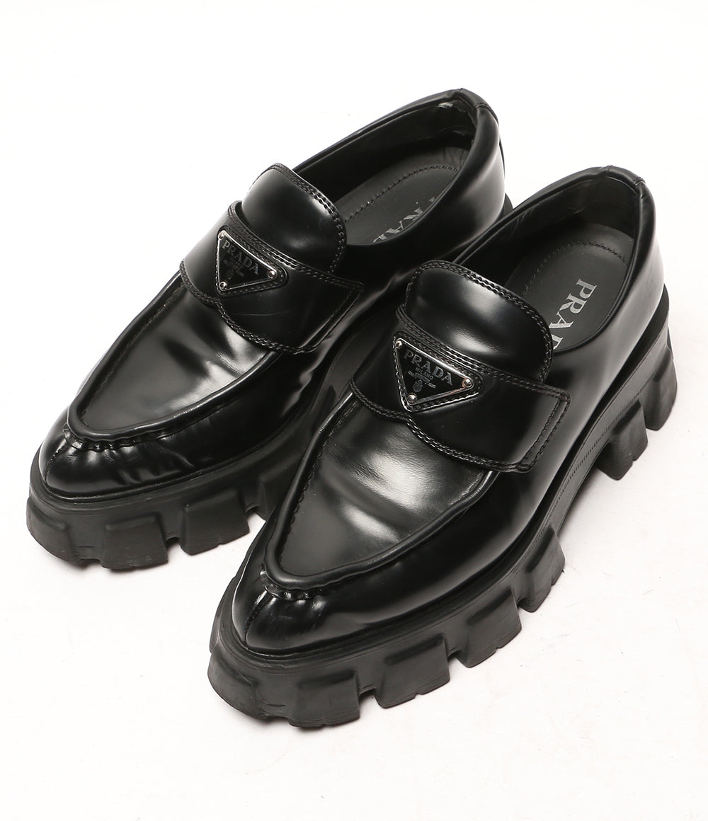 PRADA モノリス ブラッシュドレザー ローファー ポインテッドトゥ レディース SIZE 37.5 プラダ