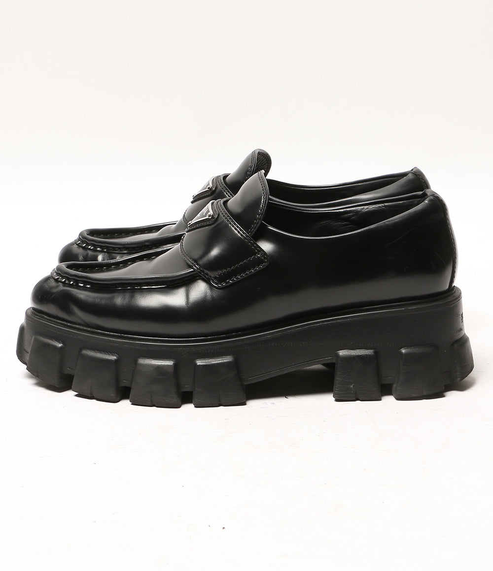 PRADA モノリス ブラッシュドレザー ローファー ポインテッドトゥ レディース SIZE 37.5 プラダ