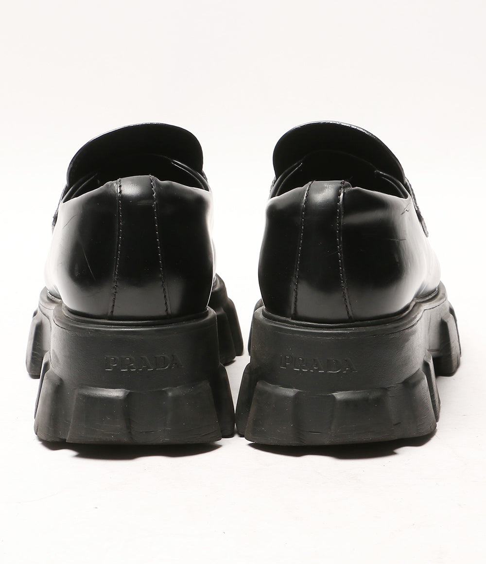 PRADA モノリス ブラッシュドレザー ローファー ポインテッドトゥ レディース SIZE 37.5 プラダ
