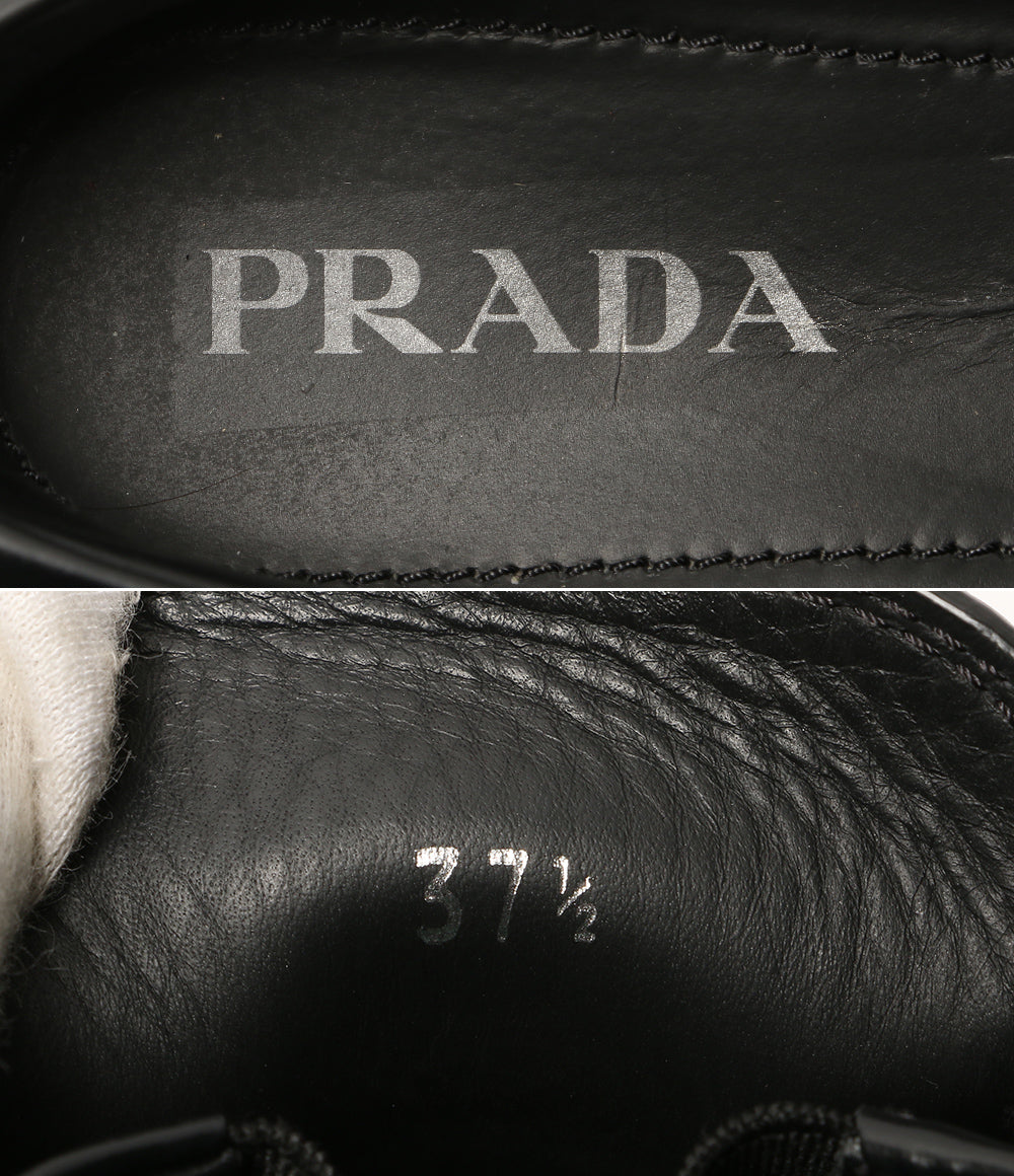 PRADA モノリス ブラッシュドレザー ローファー ポインテッドトゥ レディース SIZE 37.5 プラダ