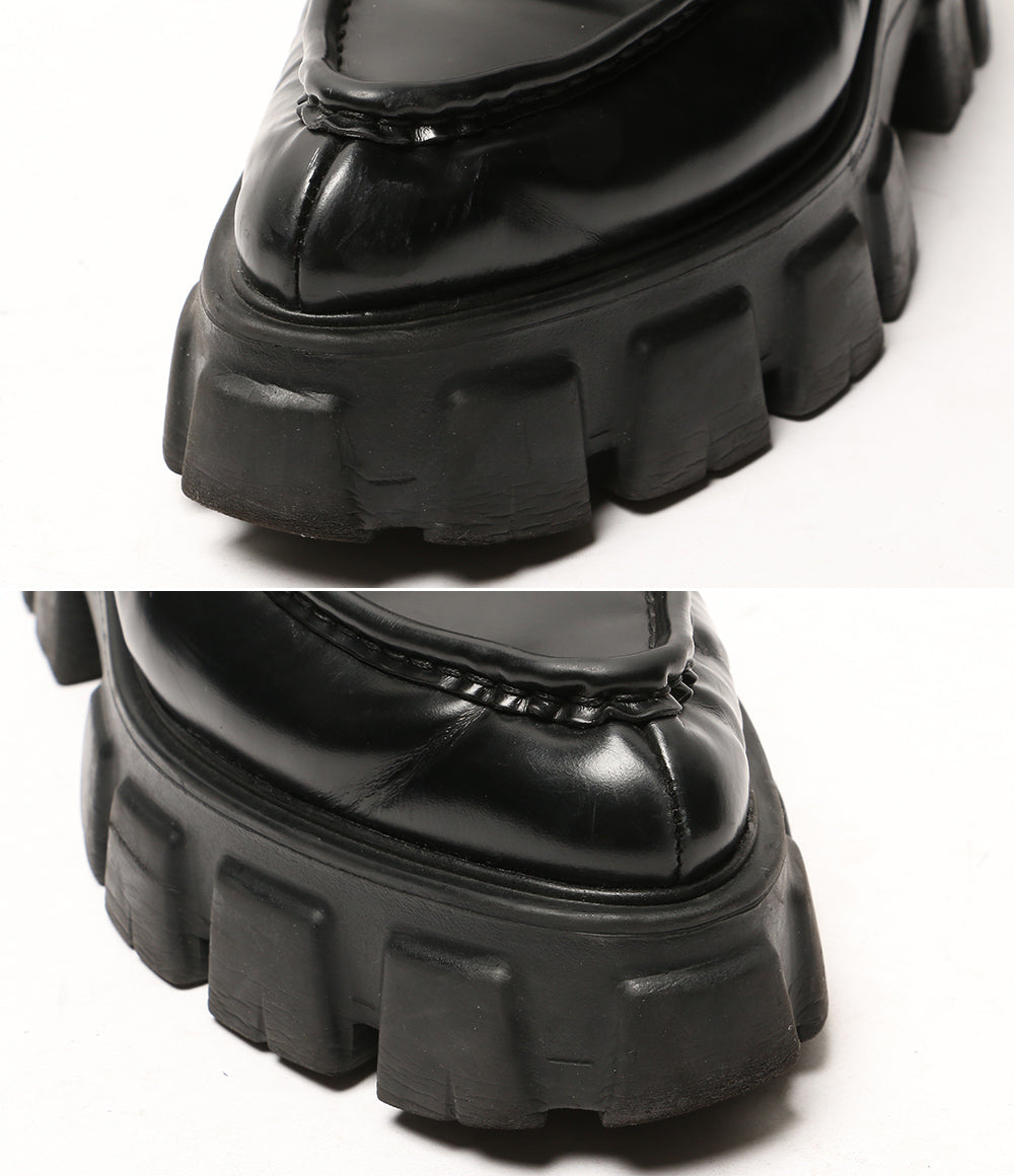 PRADA モノリス ブラッシュドレザー ローファー ポインテッドトゥ レディース SIZE 37.5 プラダ