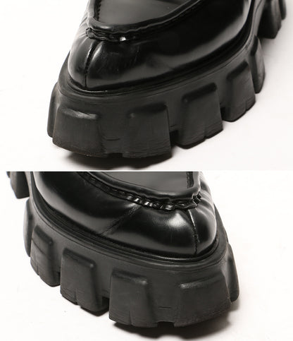 PRADA モノリス ブラッシュドレザー ローファー ポインテッドトゥ レディース SIZE 37.5 プラダ