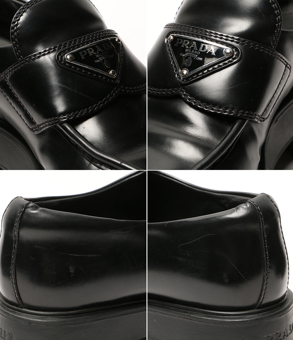 PRADA モノリス ブラッシュドレザー ローファー ポインテッドトゥ レディース SIZE 37.5 プラダ