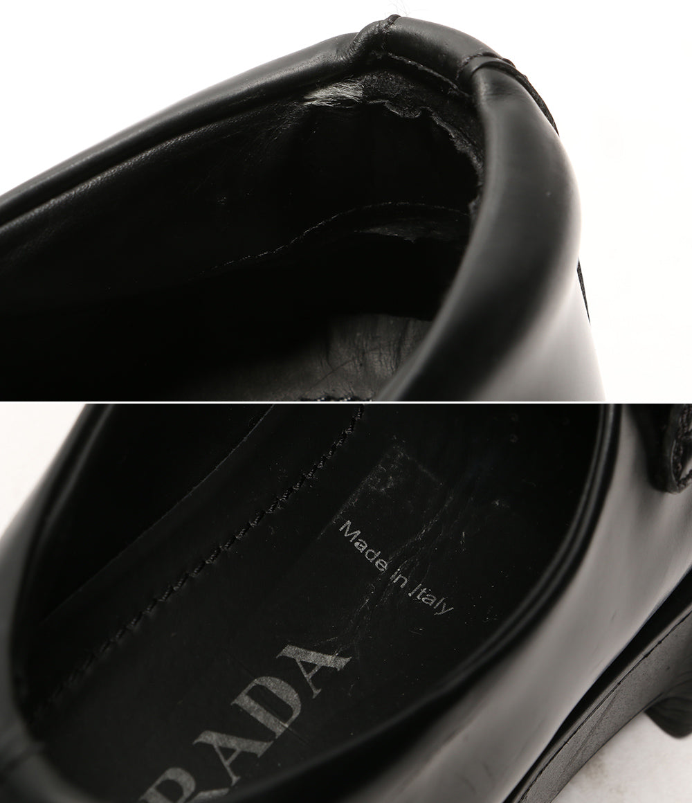 PRADA モノリス ブラッシュドレザー ローファー ポインテッドトゥ レディース SIZE 37.5 プラダ