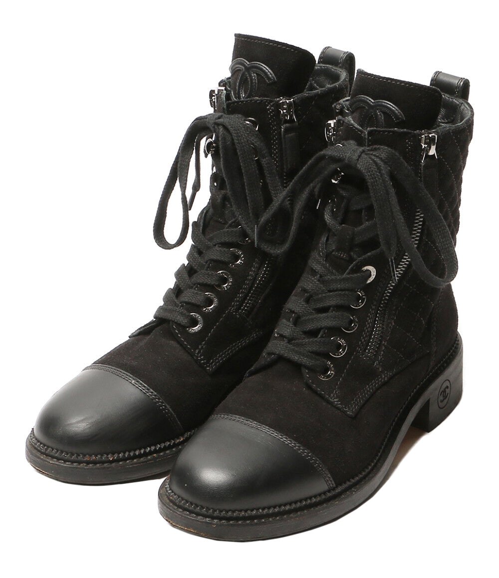 CHANEL キルティングショートブーツ ヒールロゴ G33769 レディース SIZE 37 シャネル