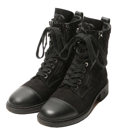 CHANEL キルティングショートブーツ ヒールロゴ G33769 レディース SIZE 37 シャネル