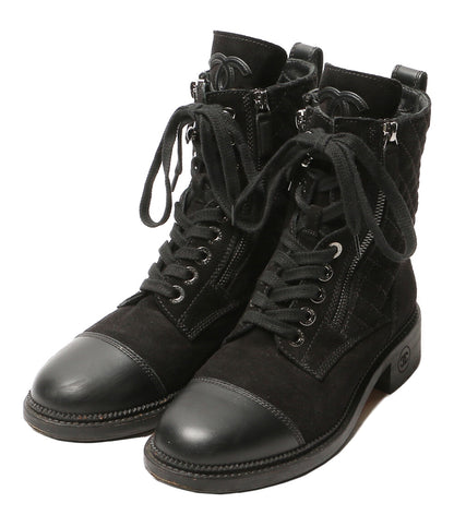 CHANEL キルティングショートブーツ ヒールロゴ G33769 レディース SIZE 37 シャネル