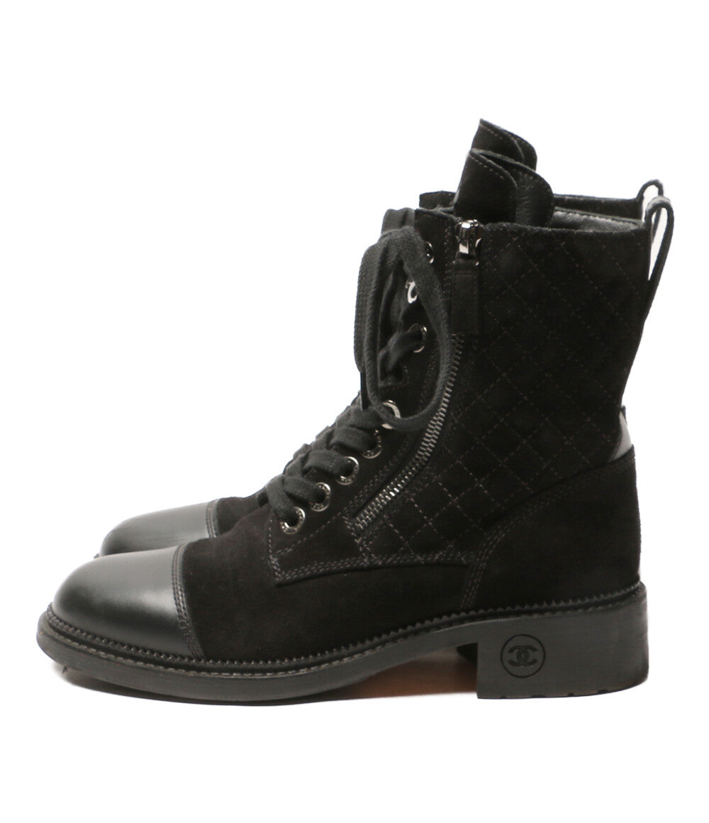 CHANEL キルティングショートブーツ ヒールロゴ G33769 レディース SIZE 37 シャネル