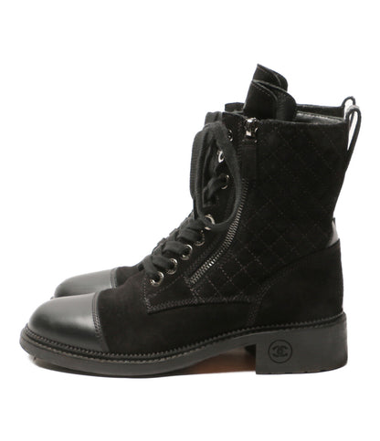 CHANEL キルティングショートブーツ ヒールロゴ G33769 レディース SIZE 37 シャネル