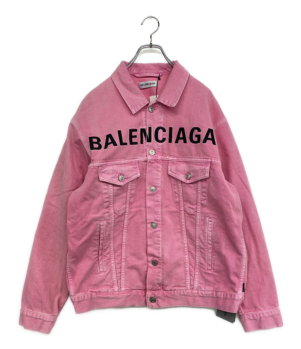 美品 BALENCIAGA ロゴデニムジャケット 594386 ピンク メンズ SIZE 34 バレンシアガ