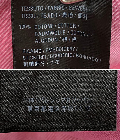 美品 BALENCIAGA ロゴデニムジャケット 594386 ピンク メンズ SIZE 34 バレンシアガ