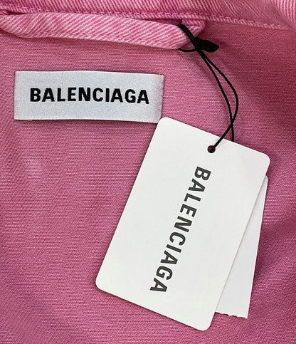 美品 BALENCIAGA ロゴデニムジャケット 594386 ピンク メンズ SIZE 34 バレンシアガ