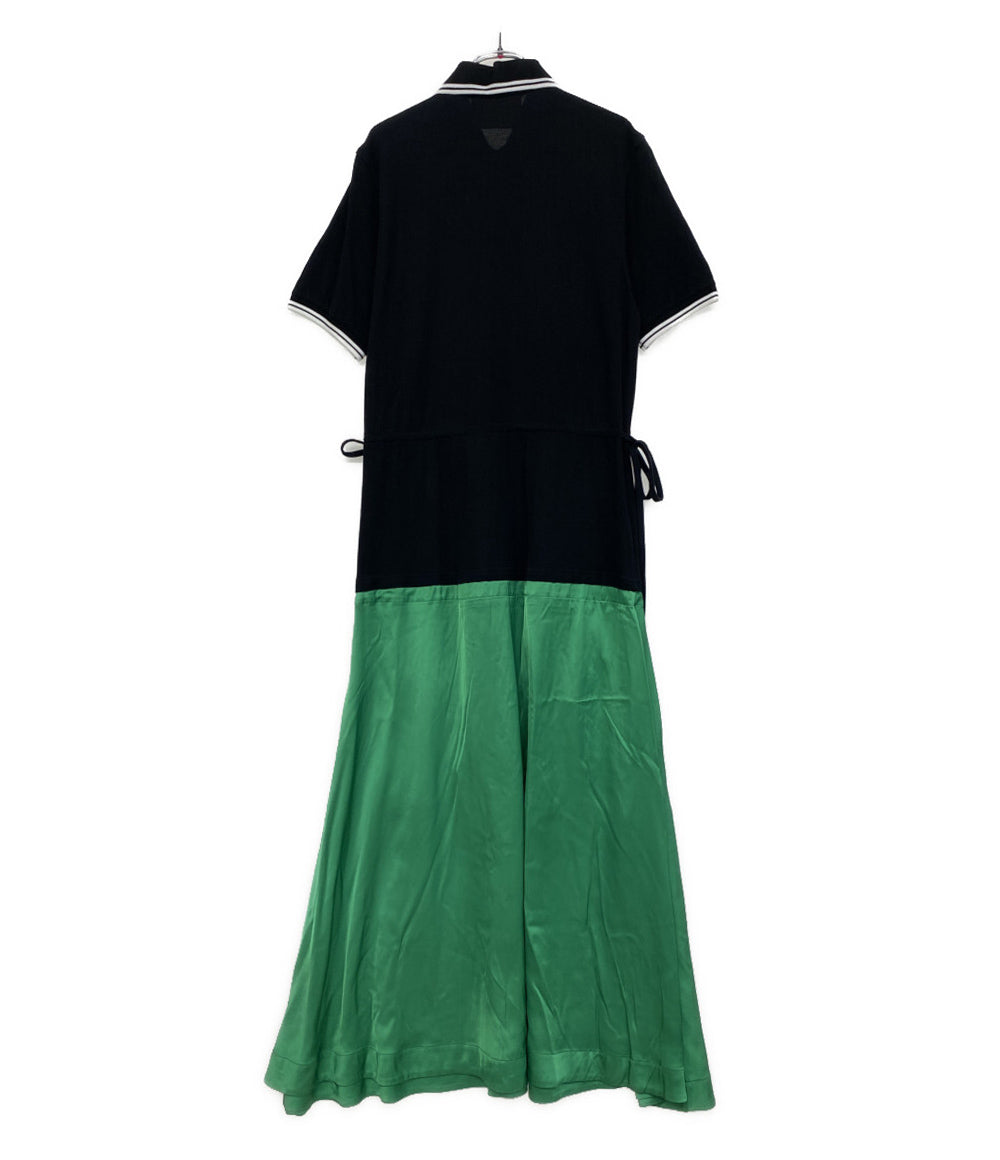PLAN C 黒ポロワンピース 切替 ABCAB07KH1TC014 レディース SIZE 38 プラン シー